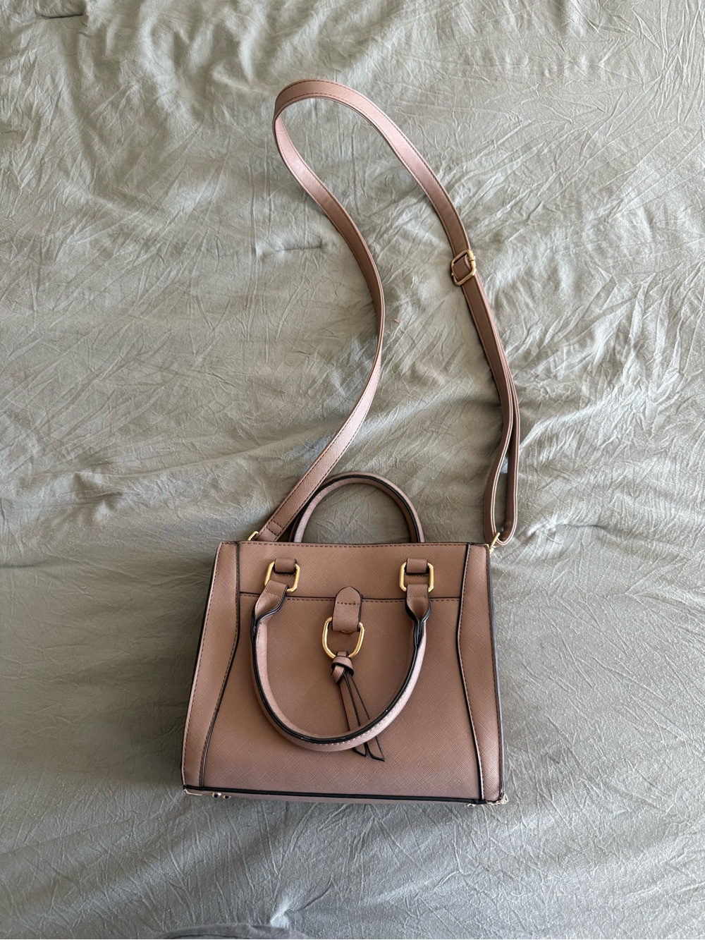 Women’s Beige Crossbody Satchel Bag